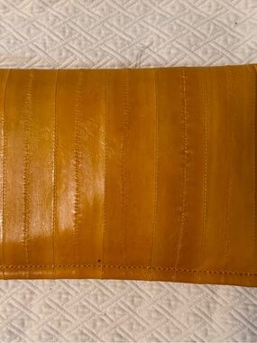 Latico Orange Eel Skin Clutch